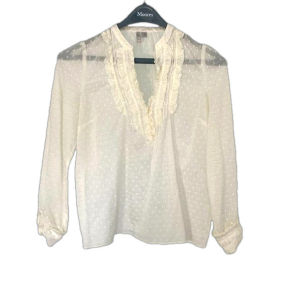 Old Navy Pretty Ruffle Blouse, Size M - Picture 1 of 7